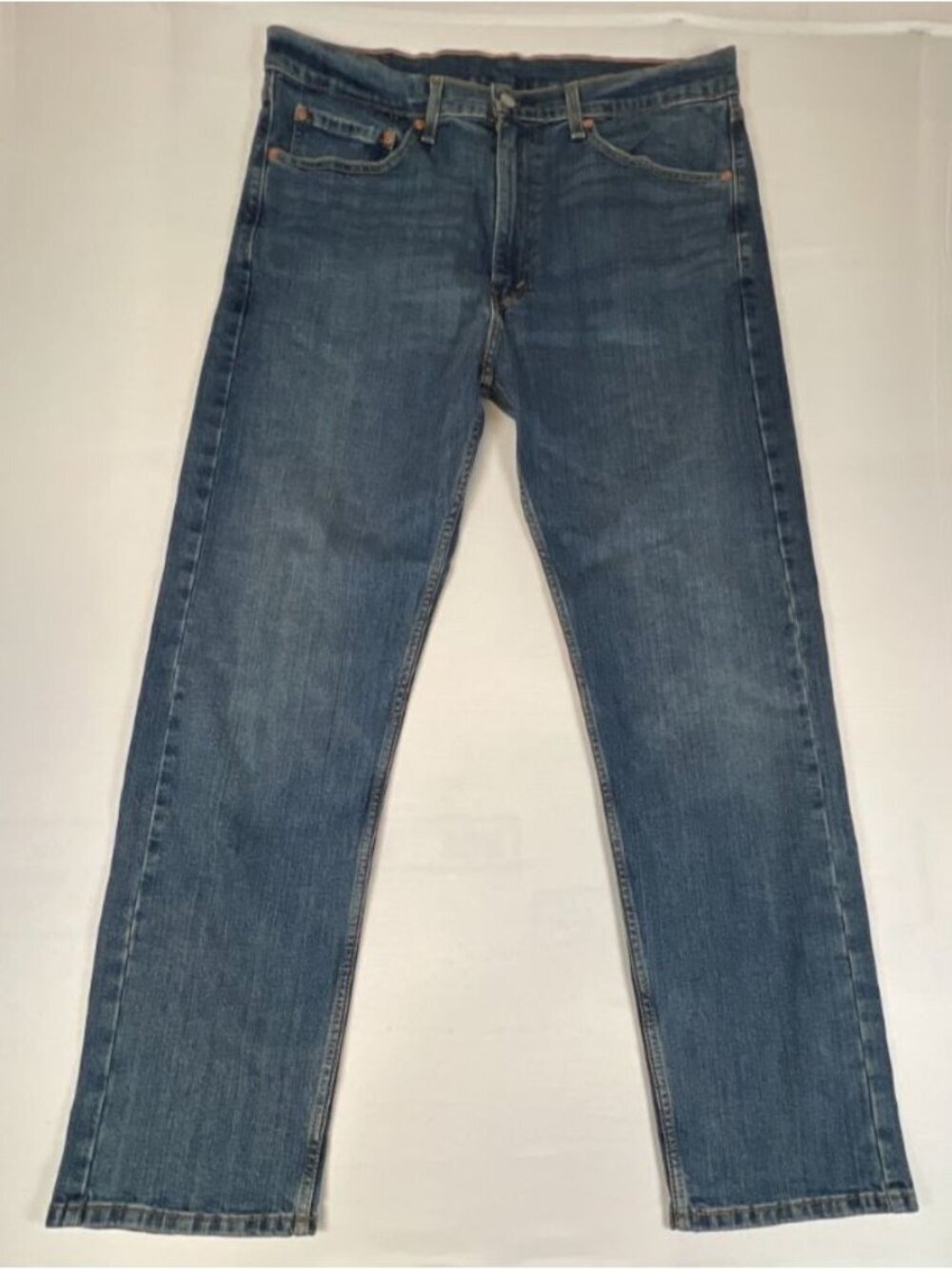 Levi's Men's 36x32 505 Regular Fit Straight Leg Blue Denim Jeans